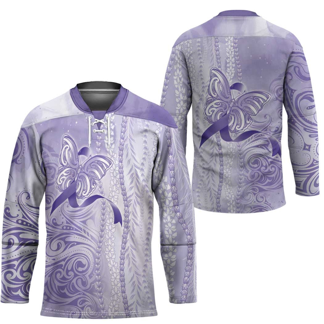 Epilepsy Awareness Hockey Jersey Maile Pikake Lokelani Crown Flower Lei Inspired LT9