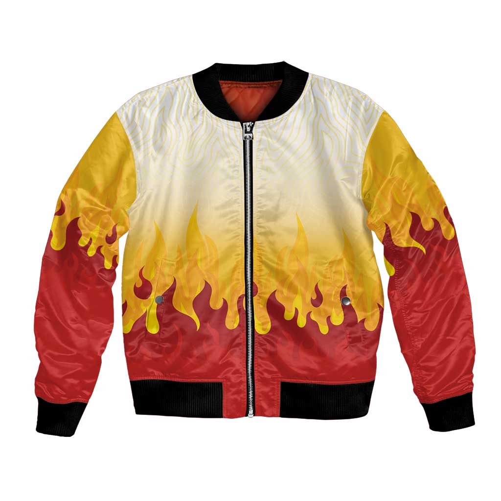 Japanese Kaen Pattern Bomber Jacket Flame Pillar Blazing Lion Heart LT9