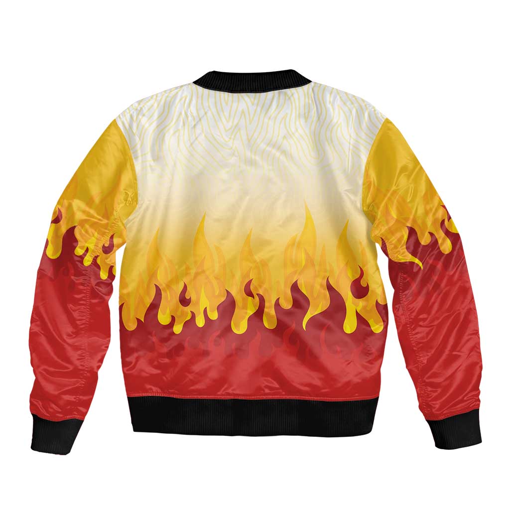 Japanese Kaen Pattern Bomber Jacket Flame Pillar Blazing Lion Heart LT9