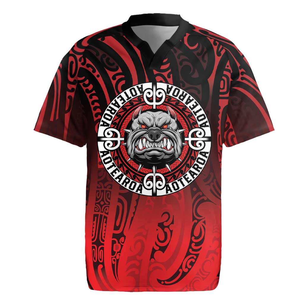 Aotearoa Bulldog Rugby Jersey New Zealand Kowhaiwhai Tribal LT9