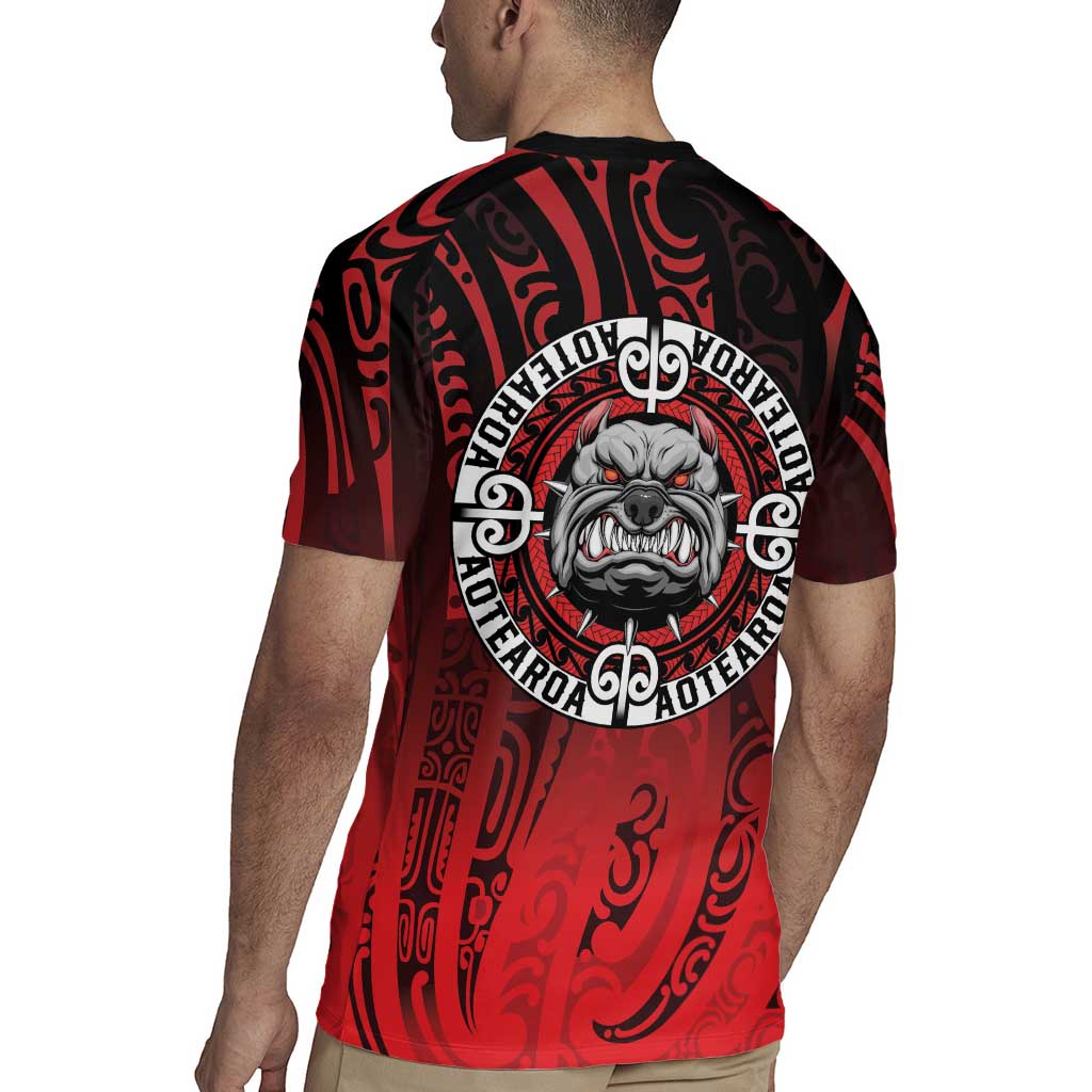 Aotearoa Bulldog Rugby Jersey New Zealand Kowhaiwhai Tribal LT9