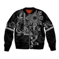 Filipino Sun Tribal Tattoo Bomber Jacket Philippines Inspired Barong Simple Black LT9