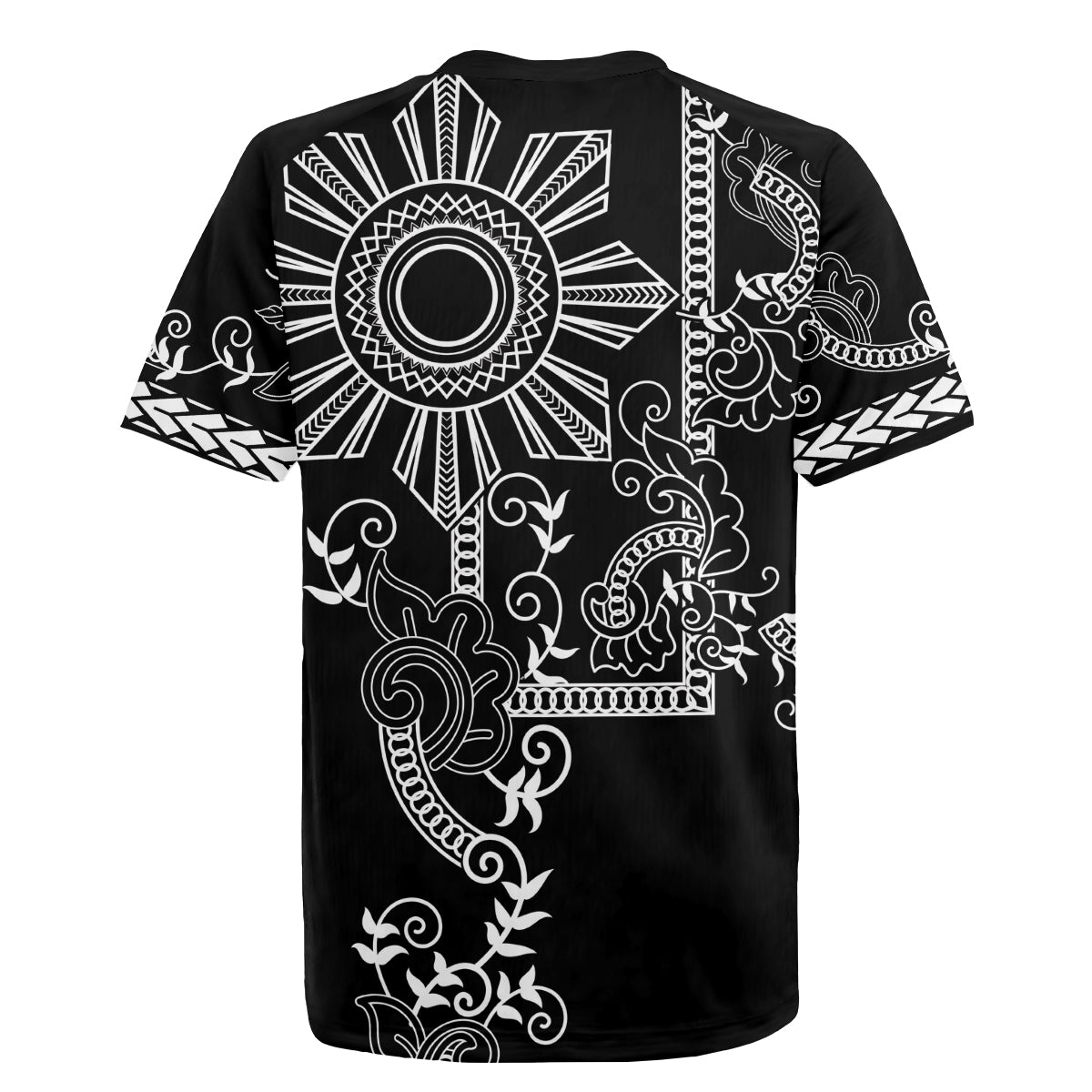 Filipino Sun Tribal Tattoo Rugby Jersey Philippines Inspired Barong Simple Black LT9
