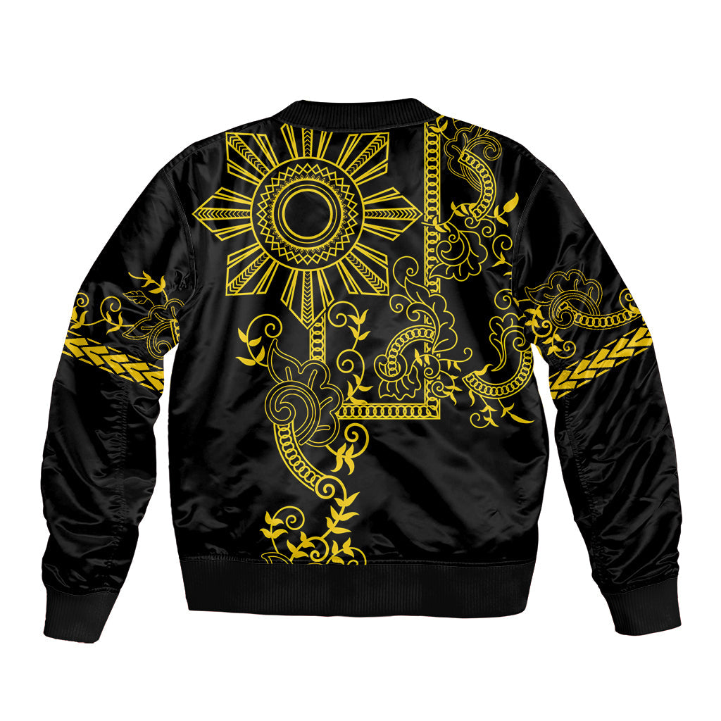 Filipino Sun Tribal Tattoo Bomber Jacket Philippines Inspired Barong Simple Gold LT9