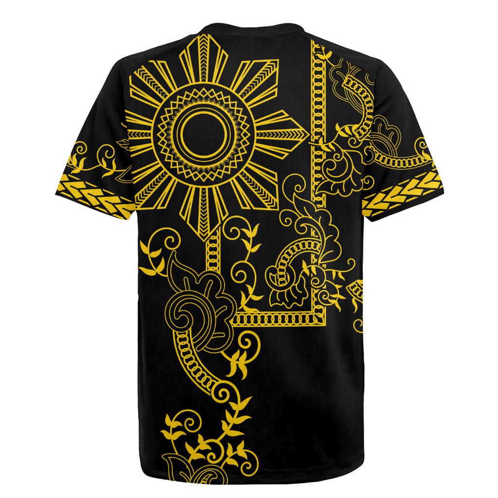 Filipino Sun Tribal Tattoo Rugby Jersey Philippines Inspired Barong Simple Gold LT9