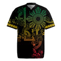 Filipino Sun Tribal Tattoo Rugby Jersey Philippines Inspired Barong Reggae Art LT9