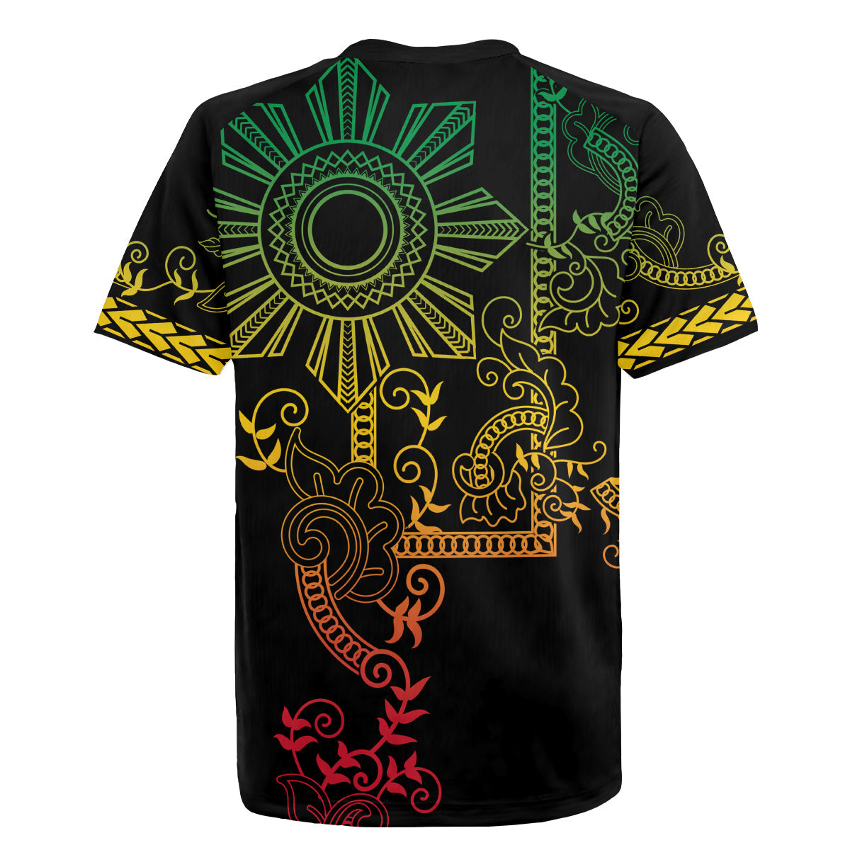 Filipino Sun Tribal Tattoo Rugby Jersey Philippines Inspired Barong Reggae Art LT9