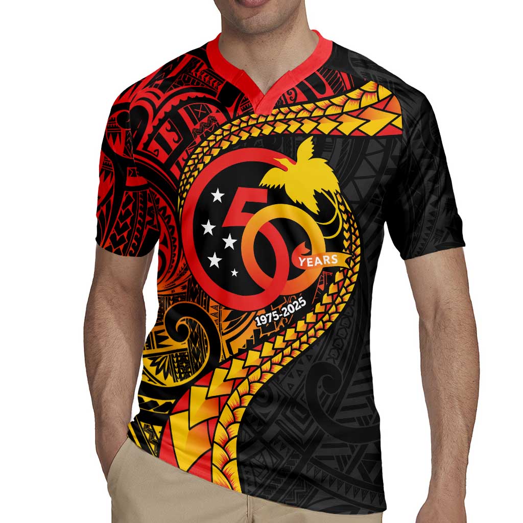 Papua New Guinea Tribal Tattoo Rugby Jersey 50th Independence Anniversary LT9