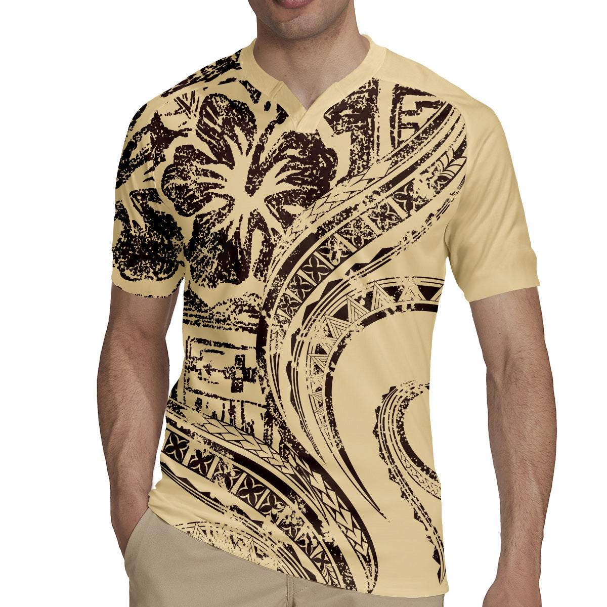 Hawaiian Hibiscus Tribal Vintage Motif Rugby Jersey Ver 3 LT9