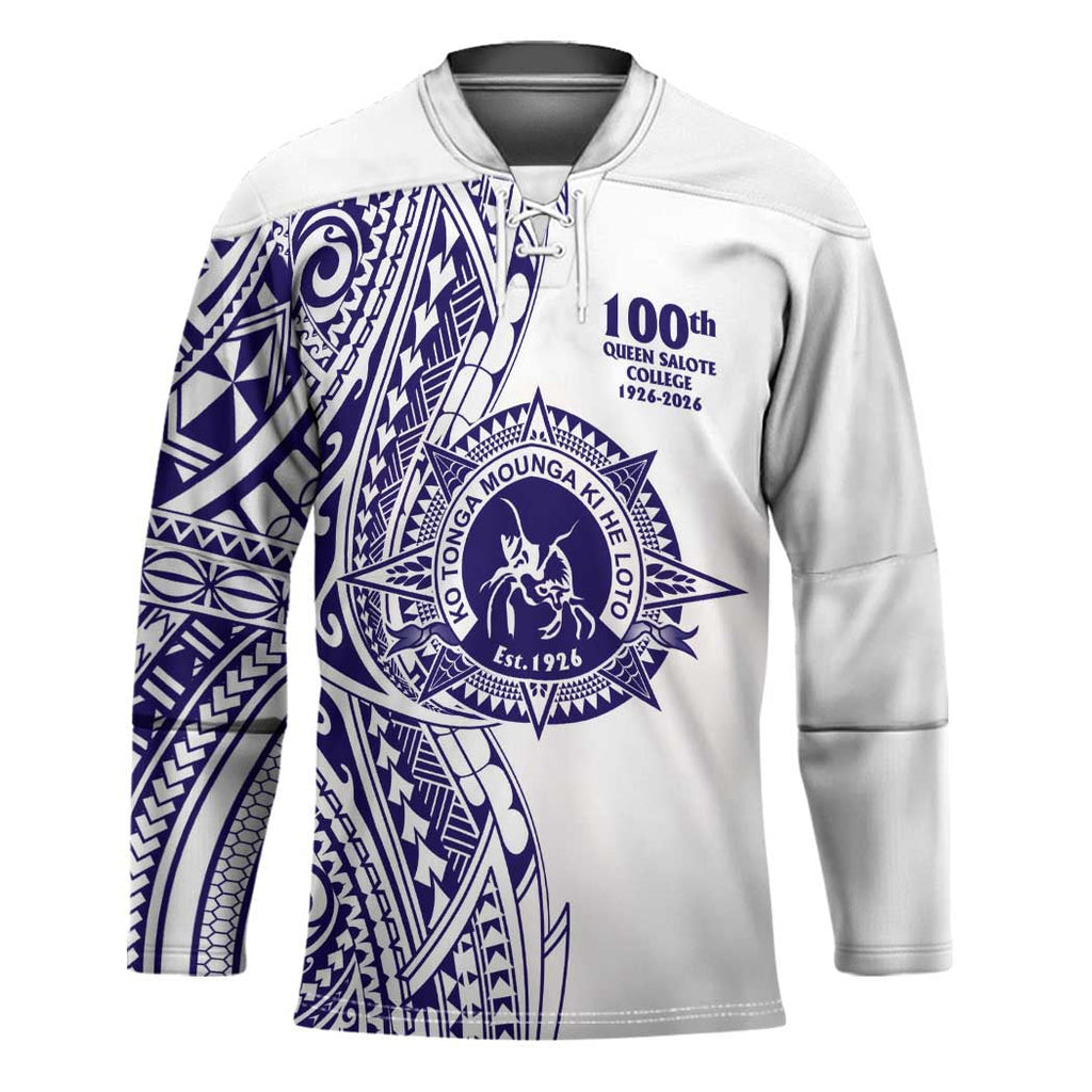 Tonga Queen Salote College 100th Years Hockey Jersey White Tonga Kupesi Uniquely Pacific Art LT9