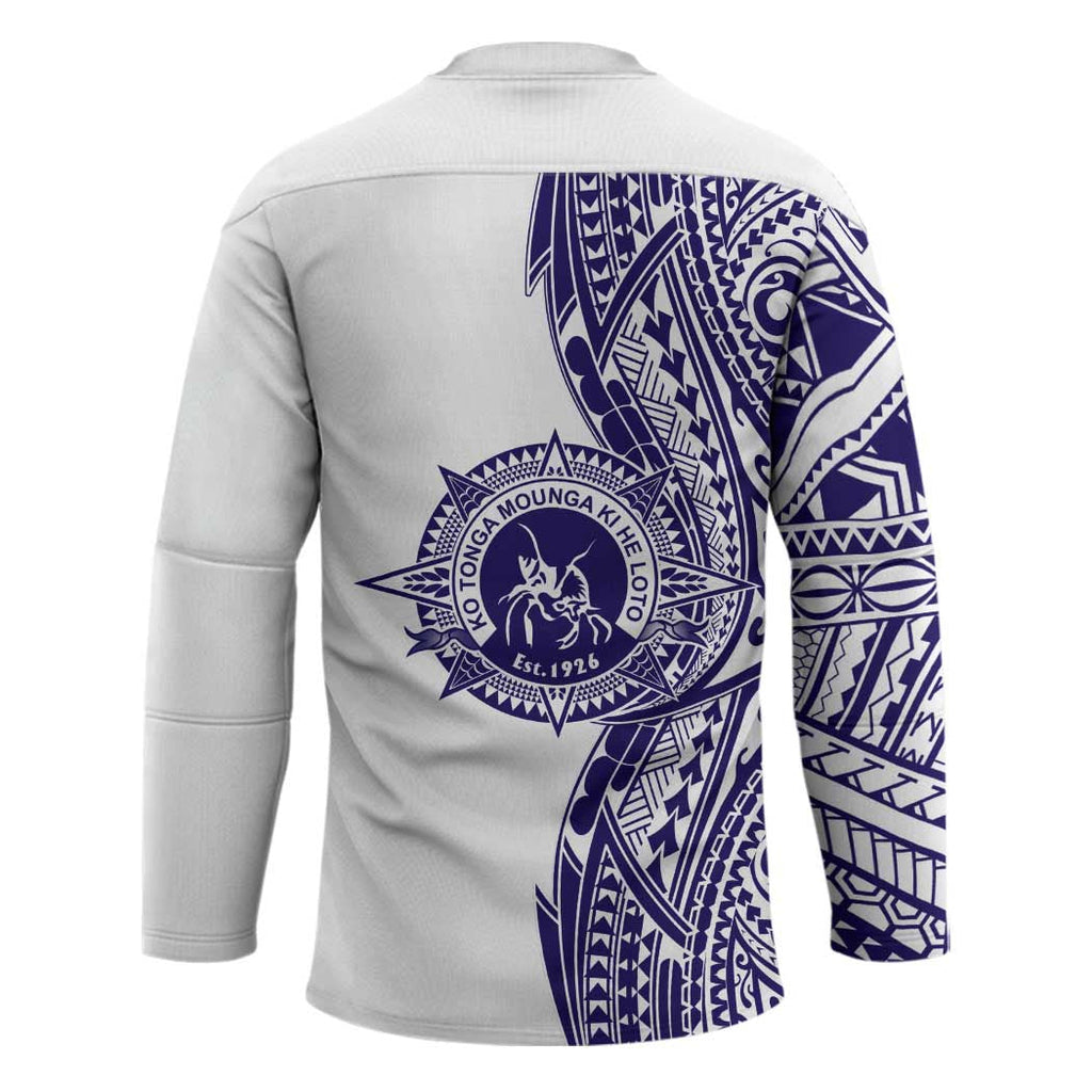 Tonga Queen Salote College 100th Years Hockey Jersey White Tonga Kupesi Uniquely Pacific Art LT9
