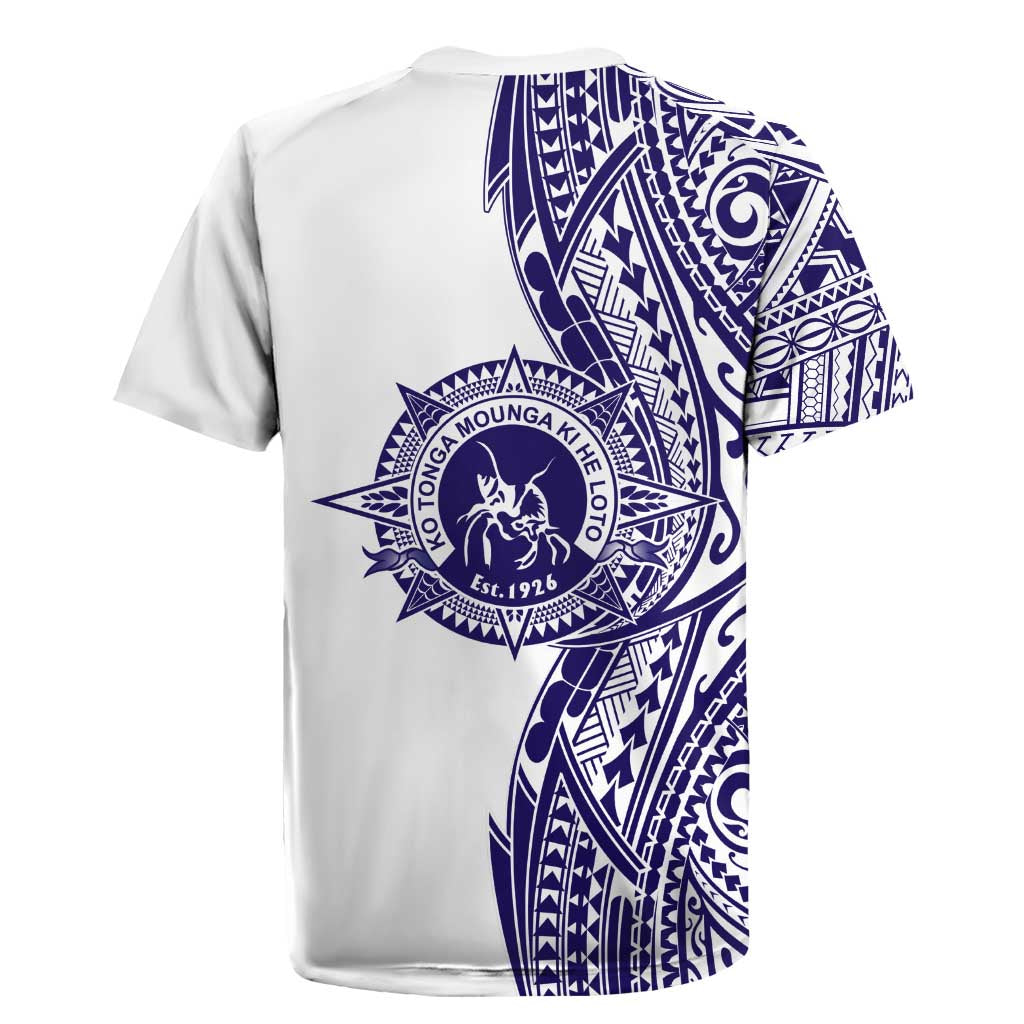 Tonga Queen Salote College 100th Years Rugby Jersey White Tonga Kupesi Uniquely Pacific Art LT9
