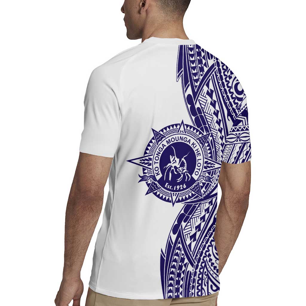 Tonga Queen Salote College 100th Years Rugby Jersey White Tonga Kupesi Uniquely Pacific Art LT9