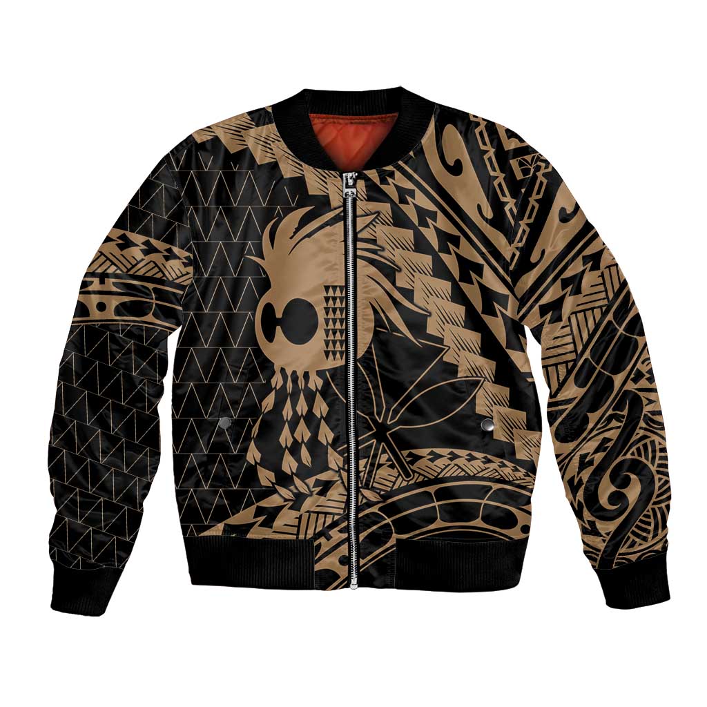 Ikaika Hawaiian Mythic Koa Tribal Warrior Bomber Jacket LT9