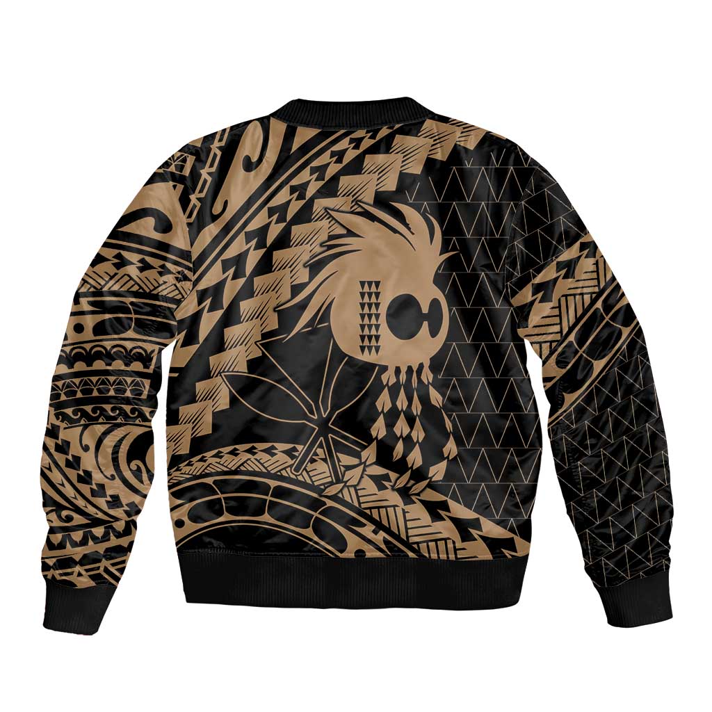 Ikaika Hawaiian Mythic Koa Tribal Warrior Bomber Jacket LT9