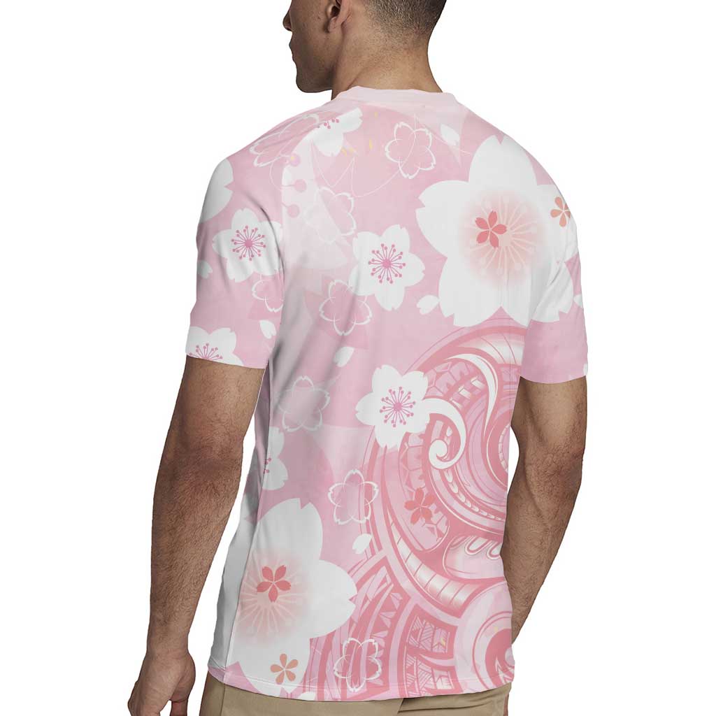 Japan Sakura Floral with Polynesian Vibe Rugby Jersey LT9