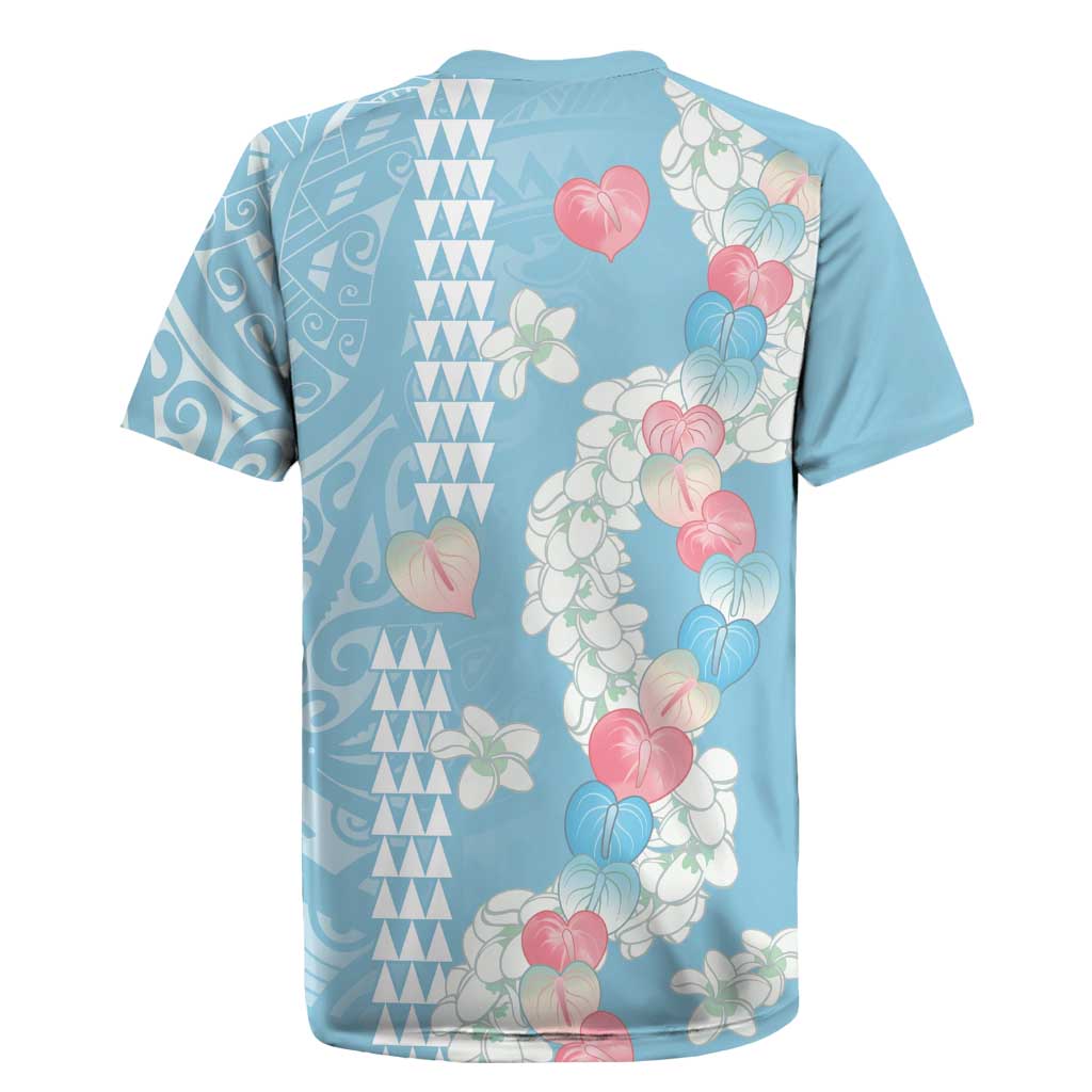 Blue Hawaii Anthurium Plumeria Lei Rugby Jersey LT9