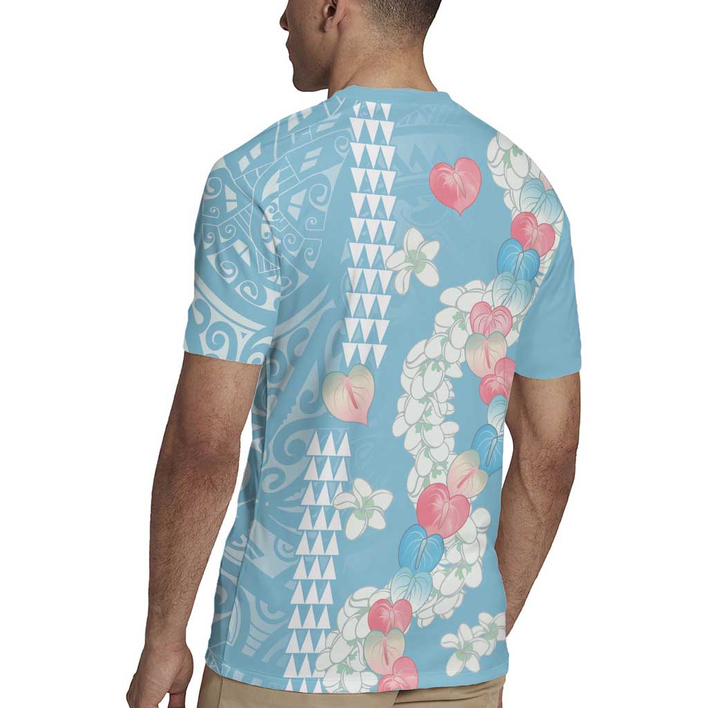 Blue Hawaii Anthurium Plumeria Lei Rugby Jersey LT9