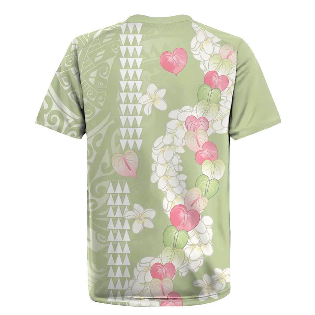 Leaf Green Hawaii Anthurium Plumeria Lei Rugby Jersey LT9