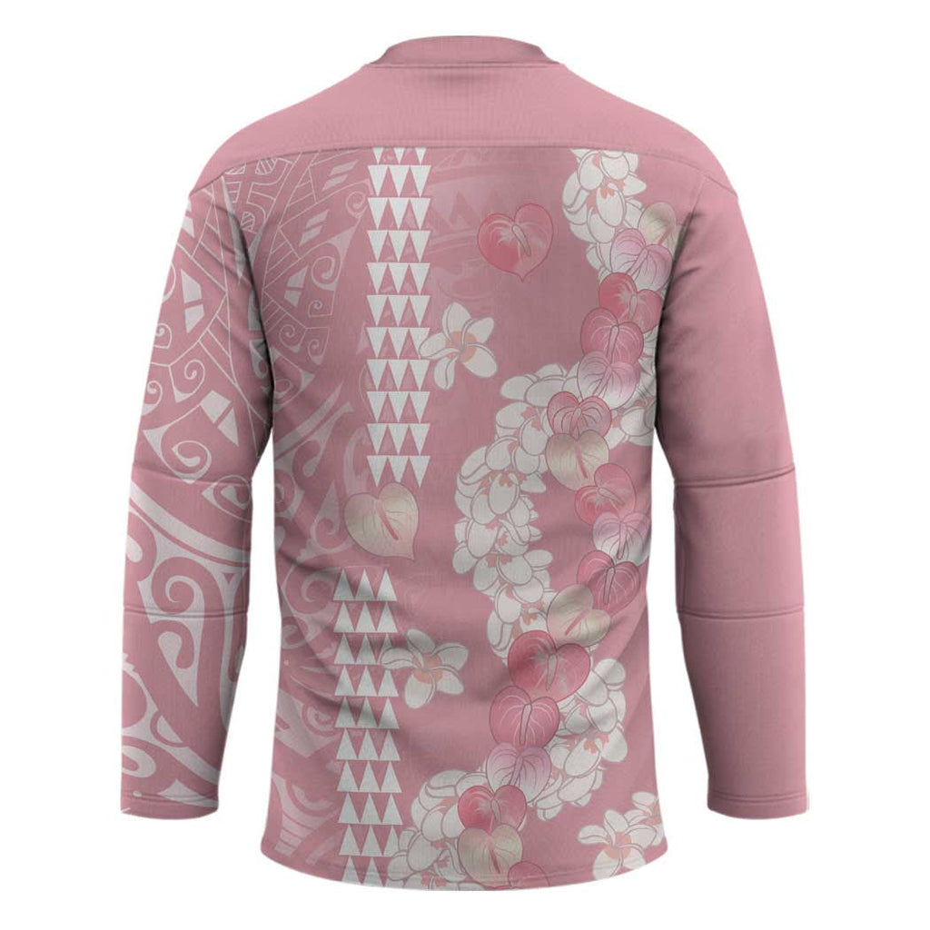Soft Pink Hawaii Anthurium Plumeria Lei Hockey Jersey LT9
