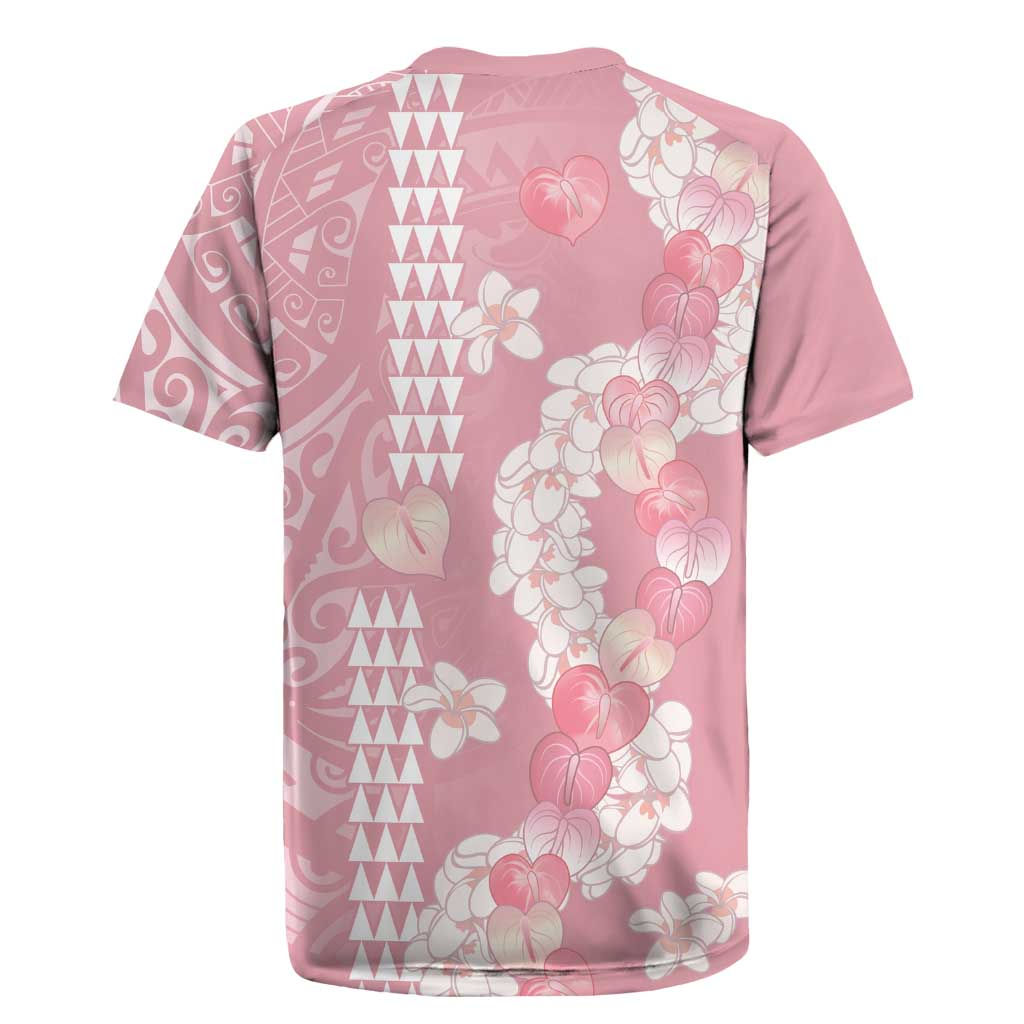 Soft Pink Hawaii Anthurium Plumeria Lei Rugby Jersey LT9