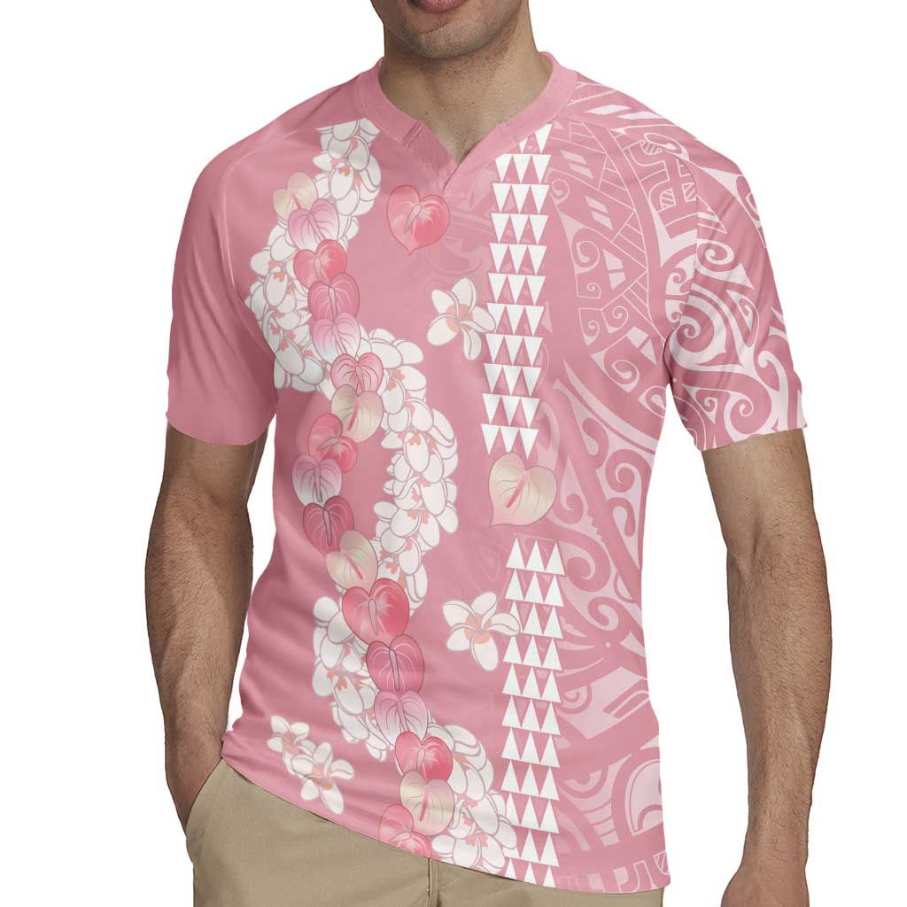 Soft Pink Hawaii Anthurium Plumeria Lei Rugby Jersey LT9