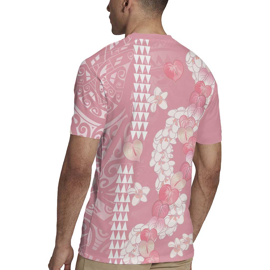 Soft Pink Hawaii Anthurium Plumeria Lei Rugby Jersey LT9