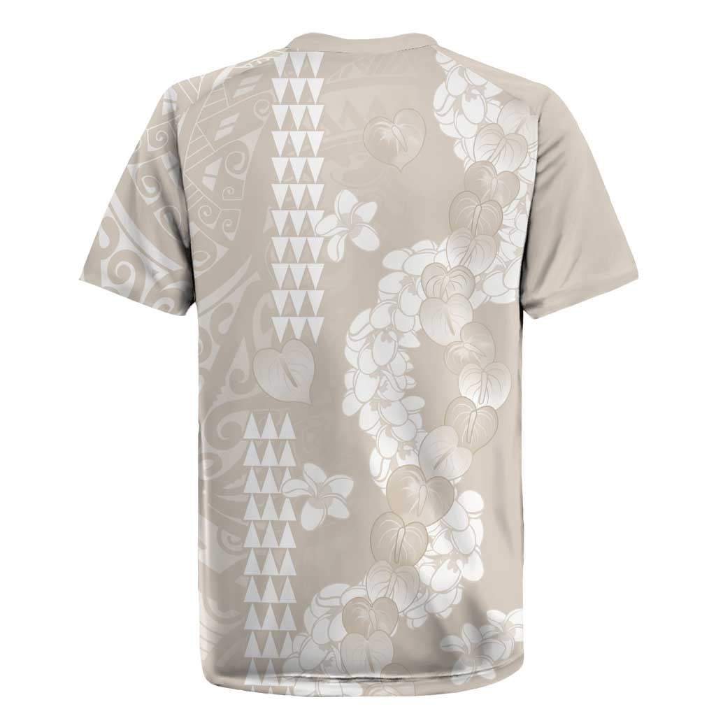 Suede Beige Hawaii Anthurium Plumeria Lei Rugby Jersey LT9