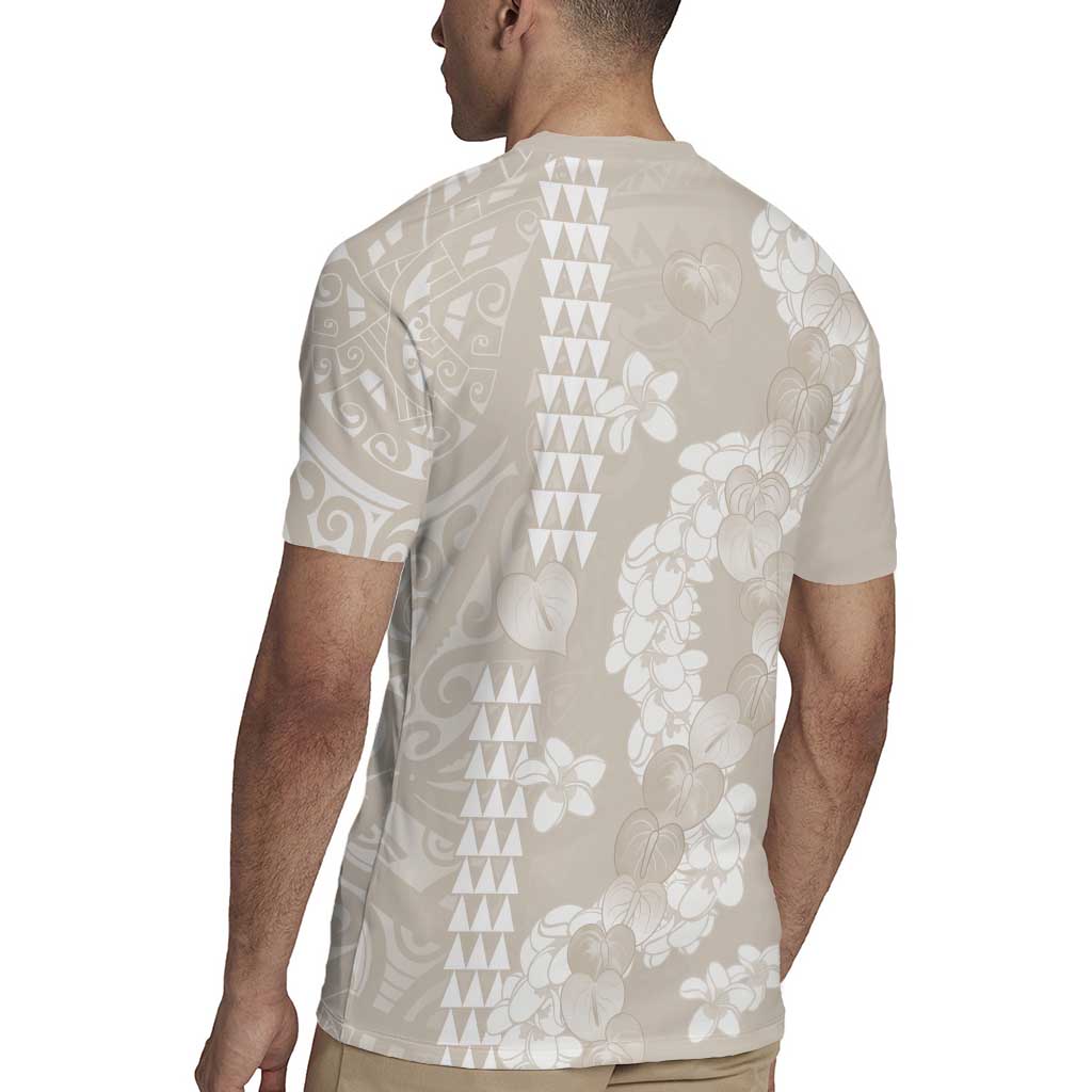 Suede Beige Hawaii Anthurium Plumeria Lei Rugby Jersey LT9