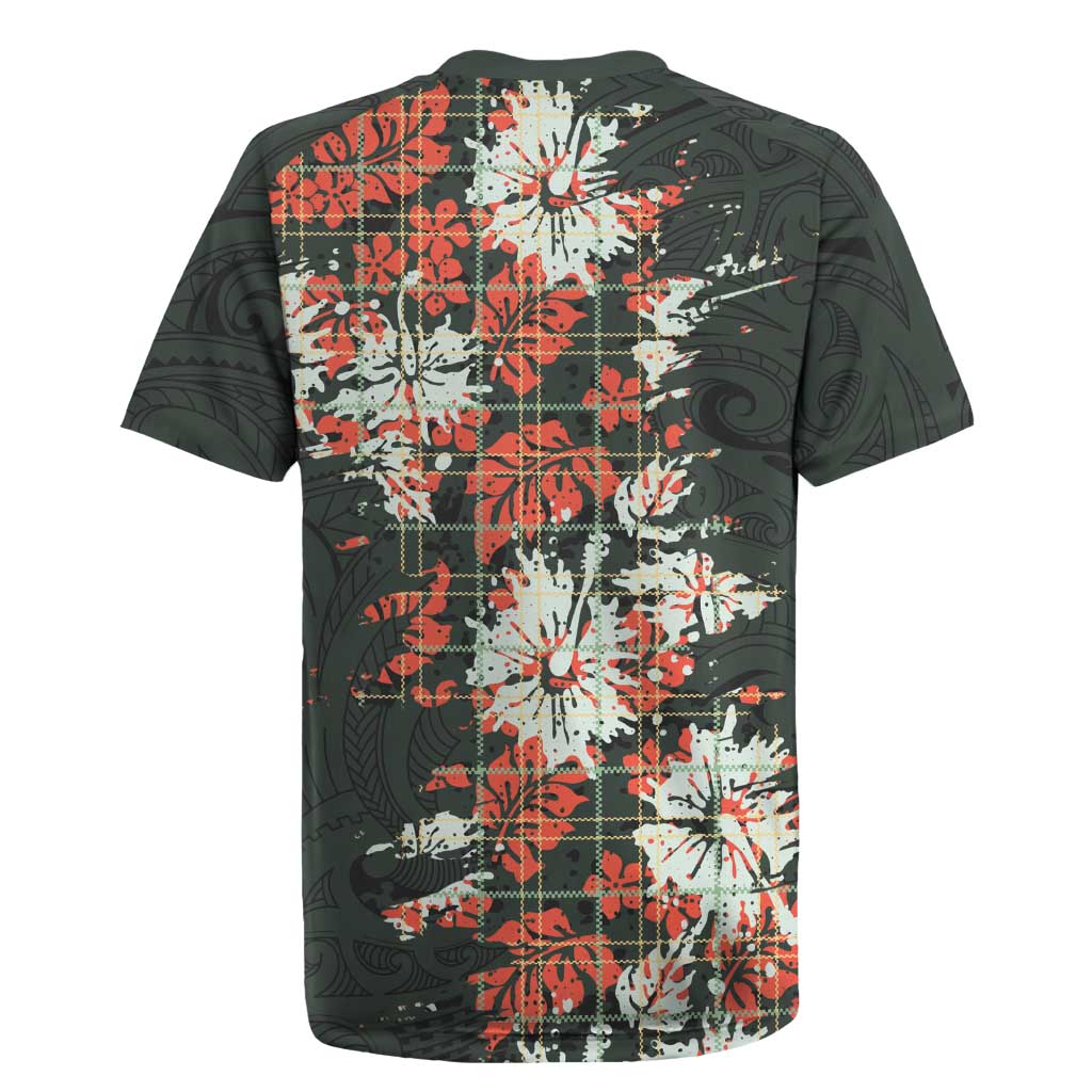 Hawaii Tartan With Hibiscus Rugby Jersey Polynesian Pattern Vintage LT9