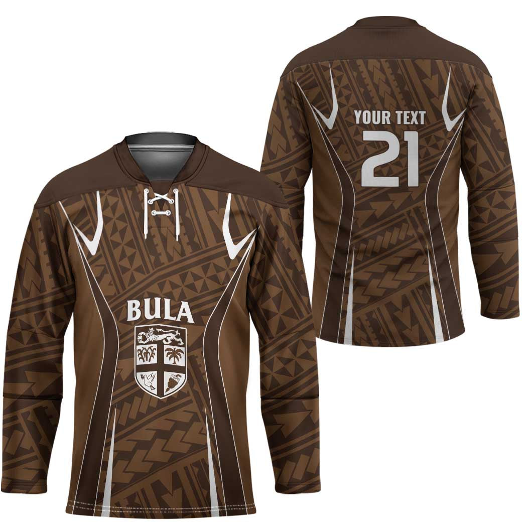 Custom Oceania Football Bula Fiji Hockey Jersey Polynesian Tribal Pattern LT9