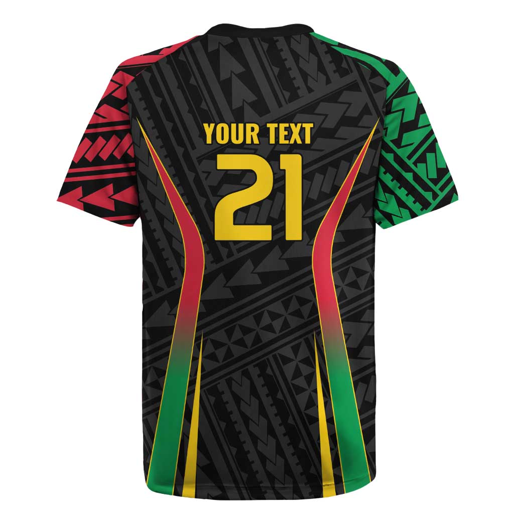 Custom Oceania Football Vanuatu Rugby Jersey Polynesian Tribal Pattern LT9