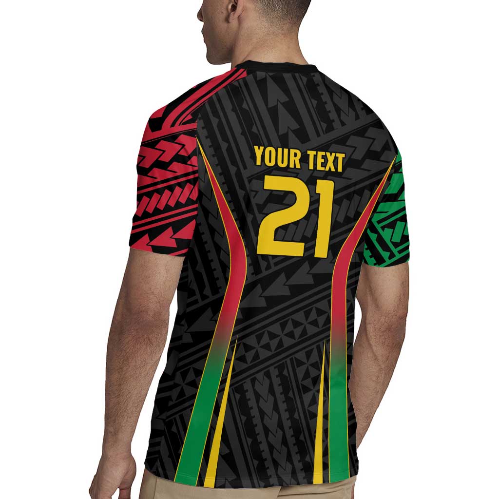 Custom Oceania Football Vanuatu Rugby Jersey Polynesian Tribal Pattern LT9