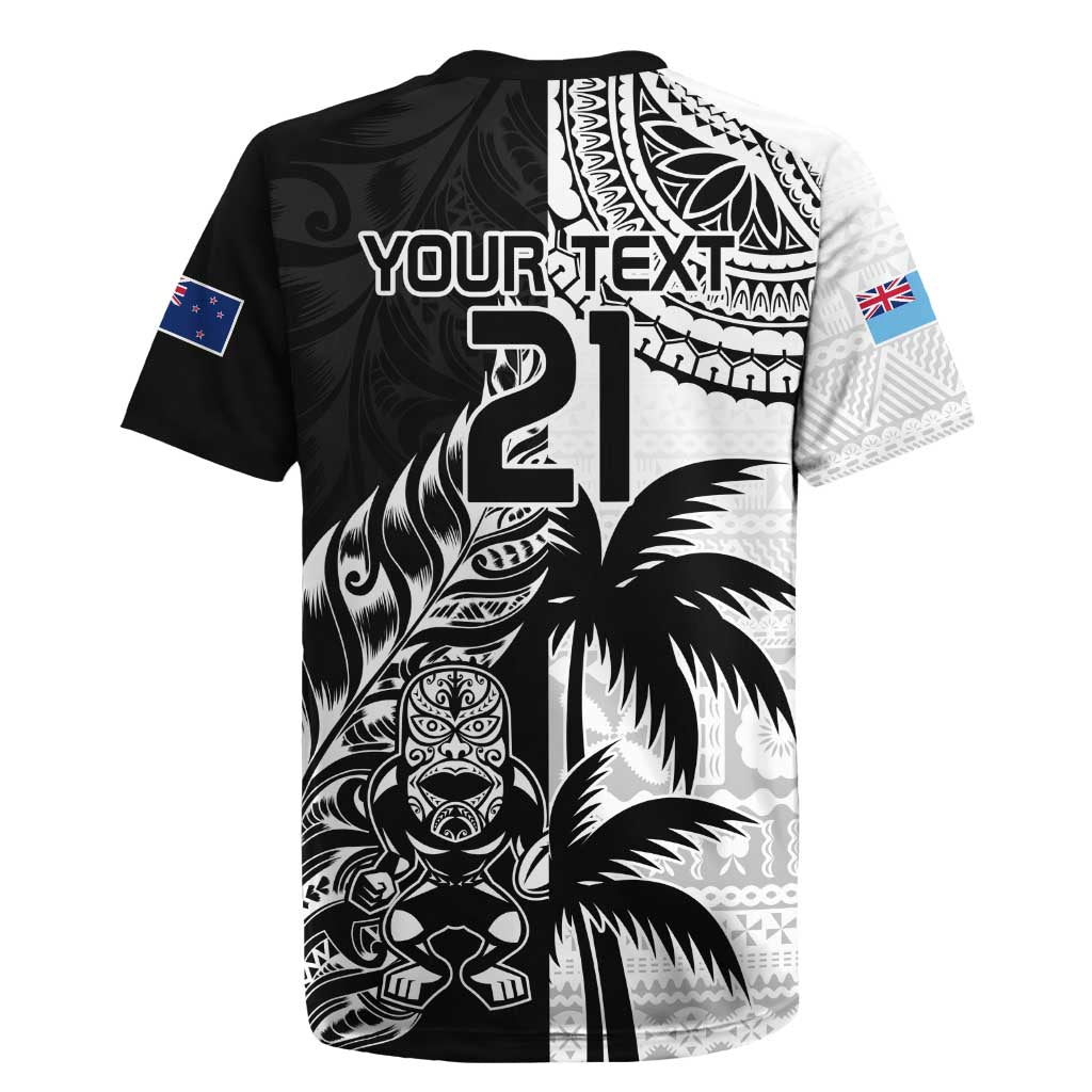 Custom Fiji New Zealand Rugby Jersey Maori mix Tapa Pattern Version LT9