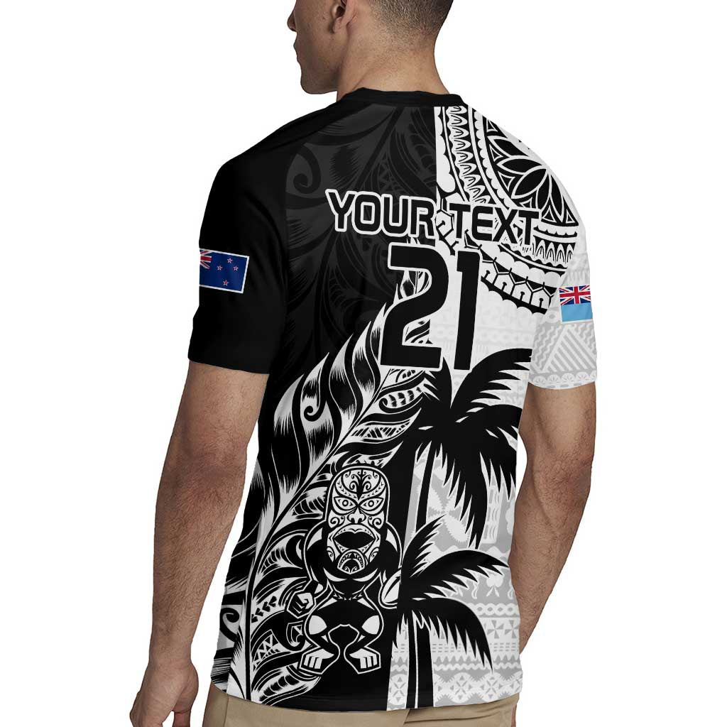 Custom Fiji New Zealand Rugby Jersey Maori mix Tapa Pattern Version LT9