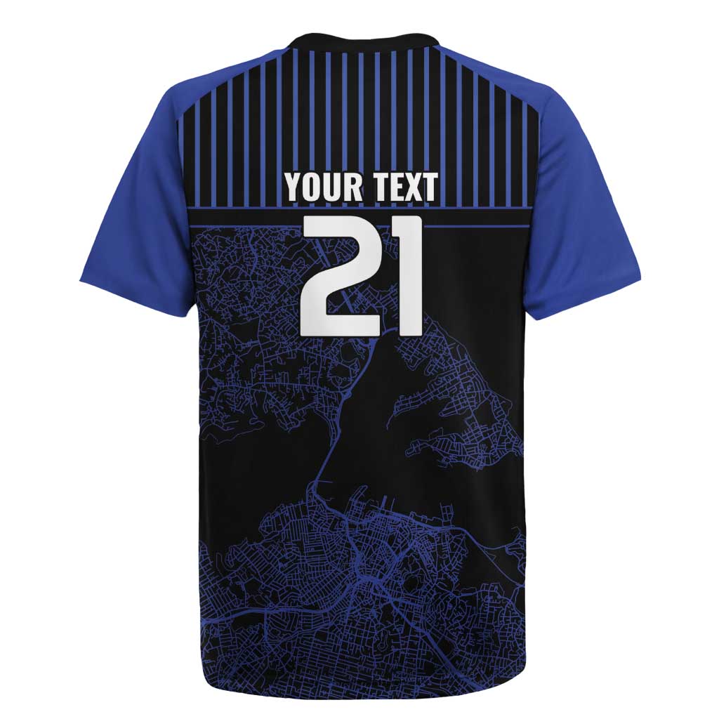 Custom Oceania Football NZ Auckland Rugby Jersey Minimal City Map Style LT9