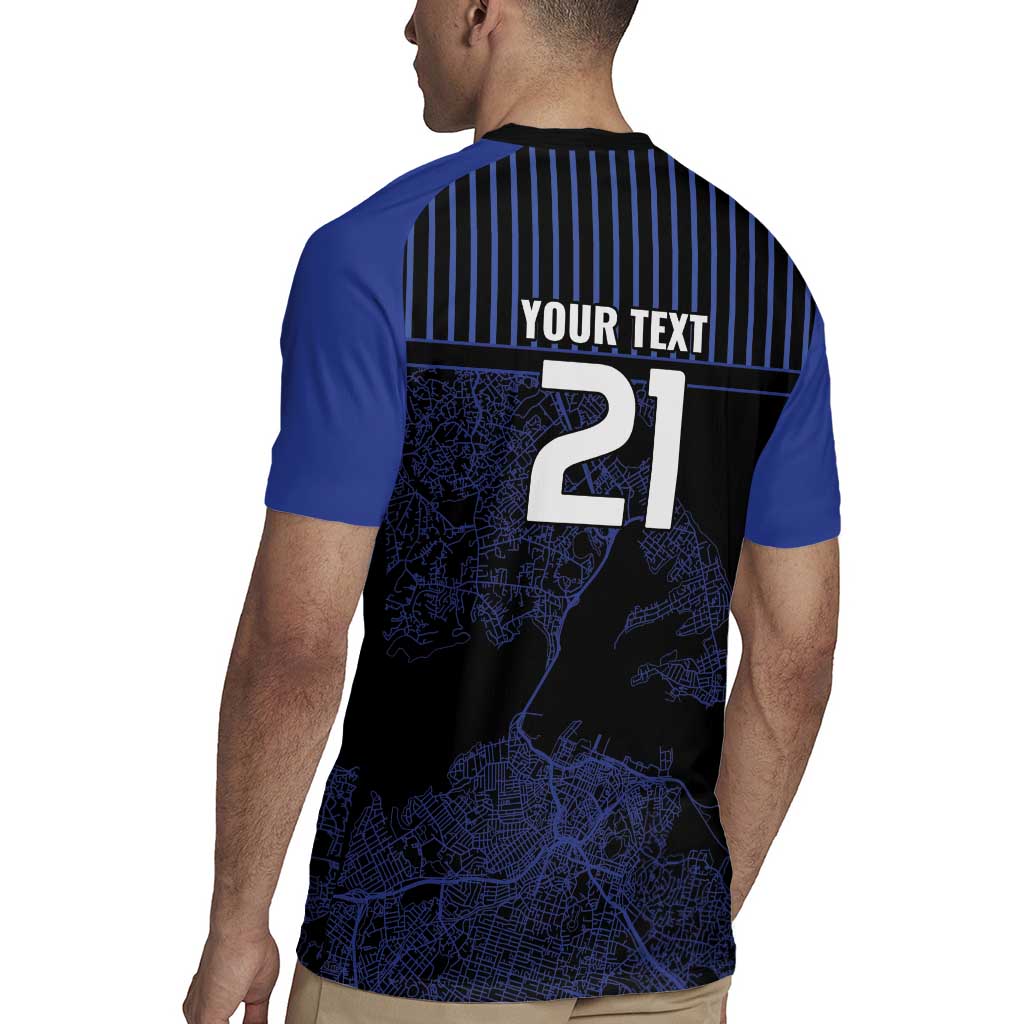 Custom Oceania Football NZ Auckland Rugby Jersey Minimal City Map Style LT9