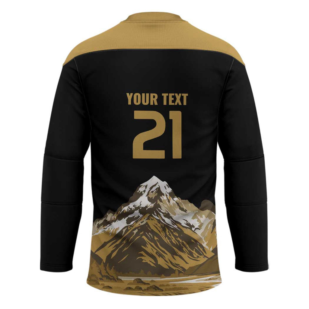 Custom Oceania Football NZ South Island Hockey Jersey Minimal Mount Cook Silhouette LT9