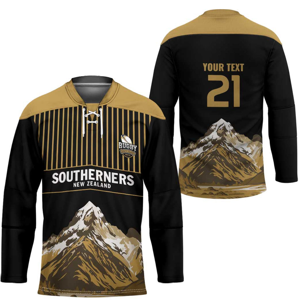 Custom Oceania Football NZ South Island Hockey Jersey Minimal Mount Cook Silhouette LT9