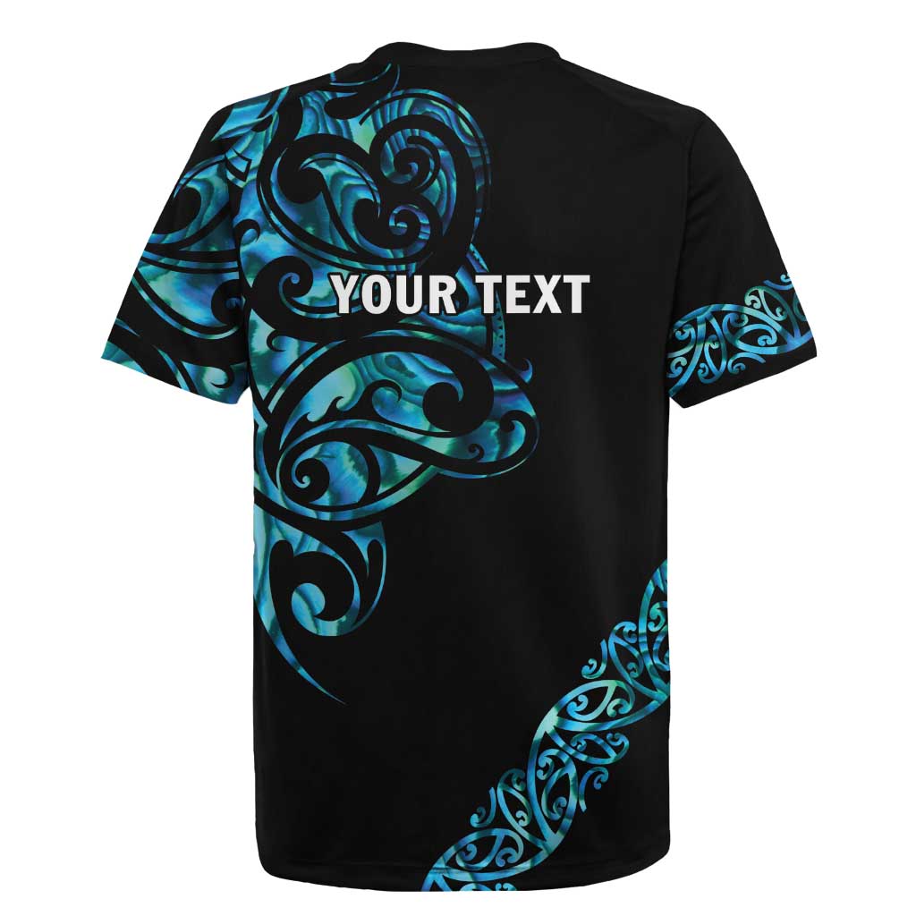 All Black Maori Tribal Tattoo Personalised Rugby Jersey Polynesian Style LT9
