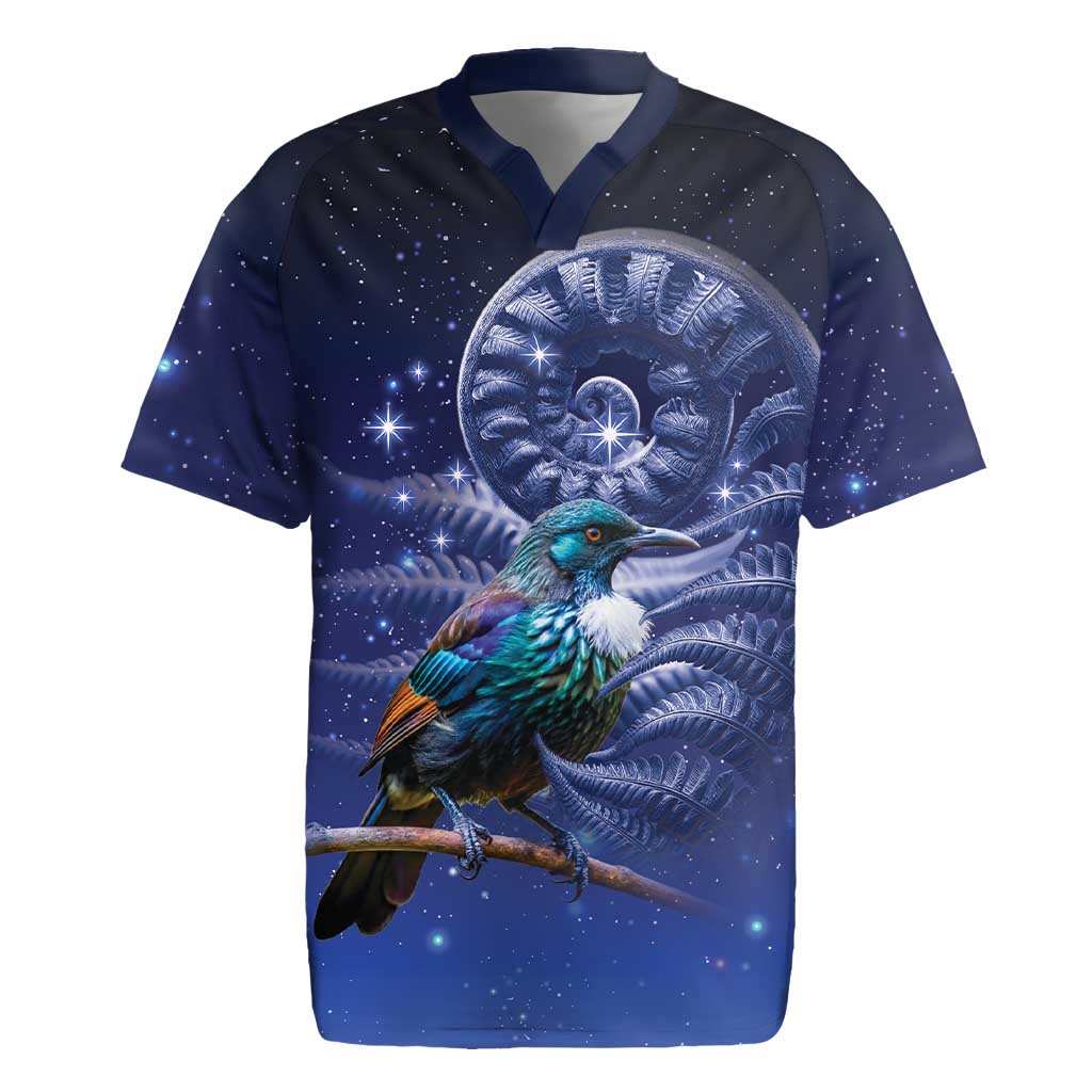 Tui Bird Matariki Galaxy Rugby Jersey Koru Silver Fern Aotearoa LT9