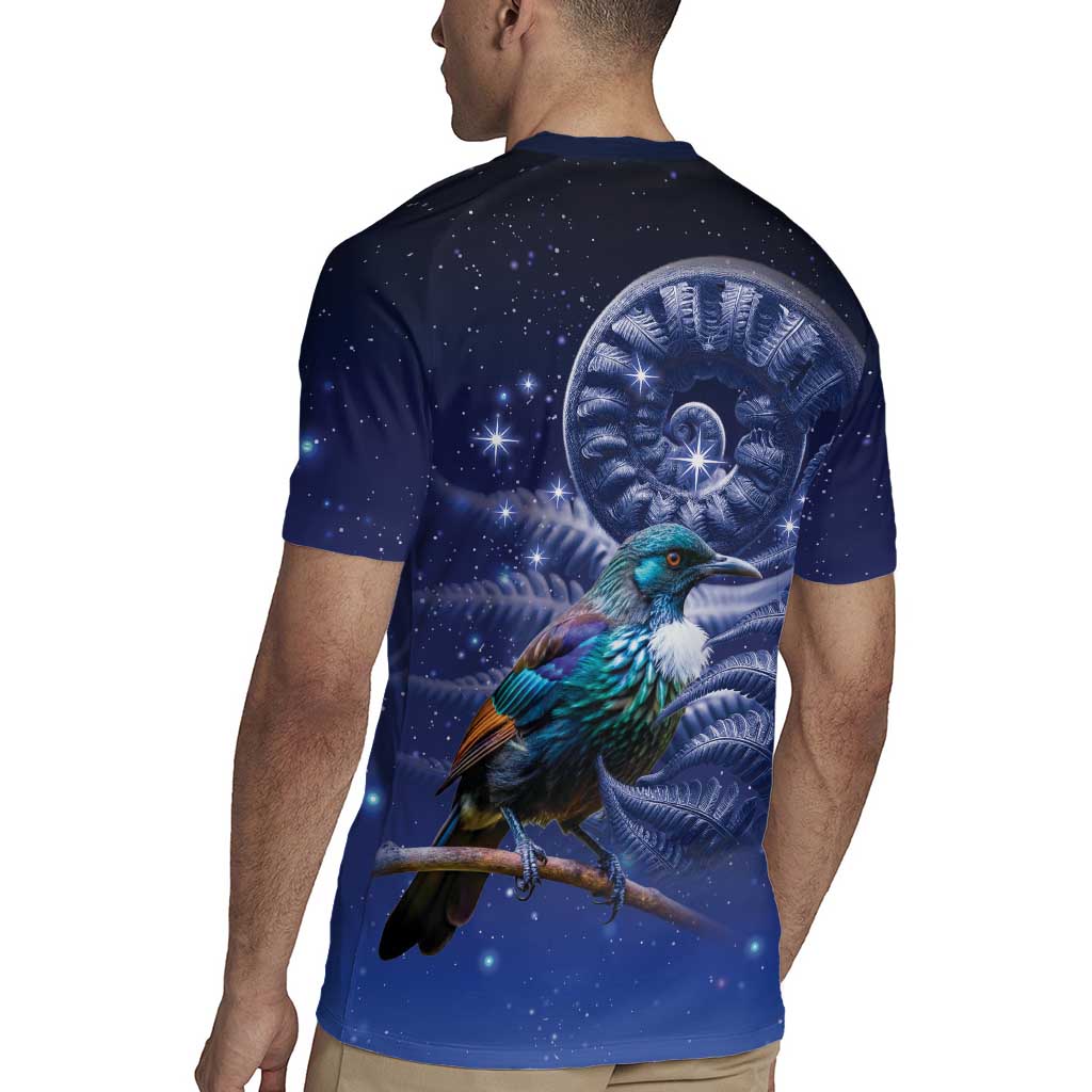 Tui Bird Matariki Galaxy Rugby Jersey Koru Silver Fern Aotearoa LT9
