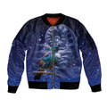 Tui Bird Matariki Galaxy Sleeve Zip Bomber Jacket Koru Silver Fern Aotearoa LT9