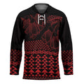 Red Taniko Kowhaiwhai Tukutuku Motif Hockey Jersey LT9
