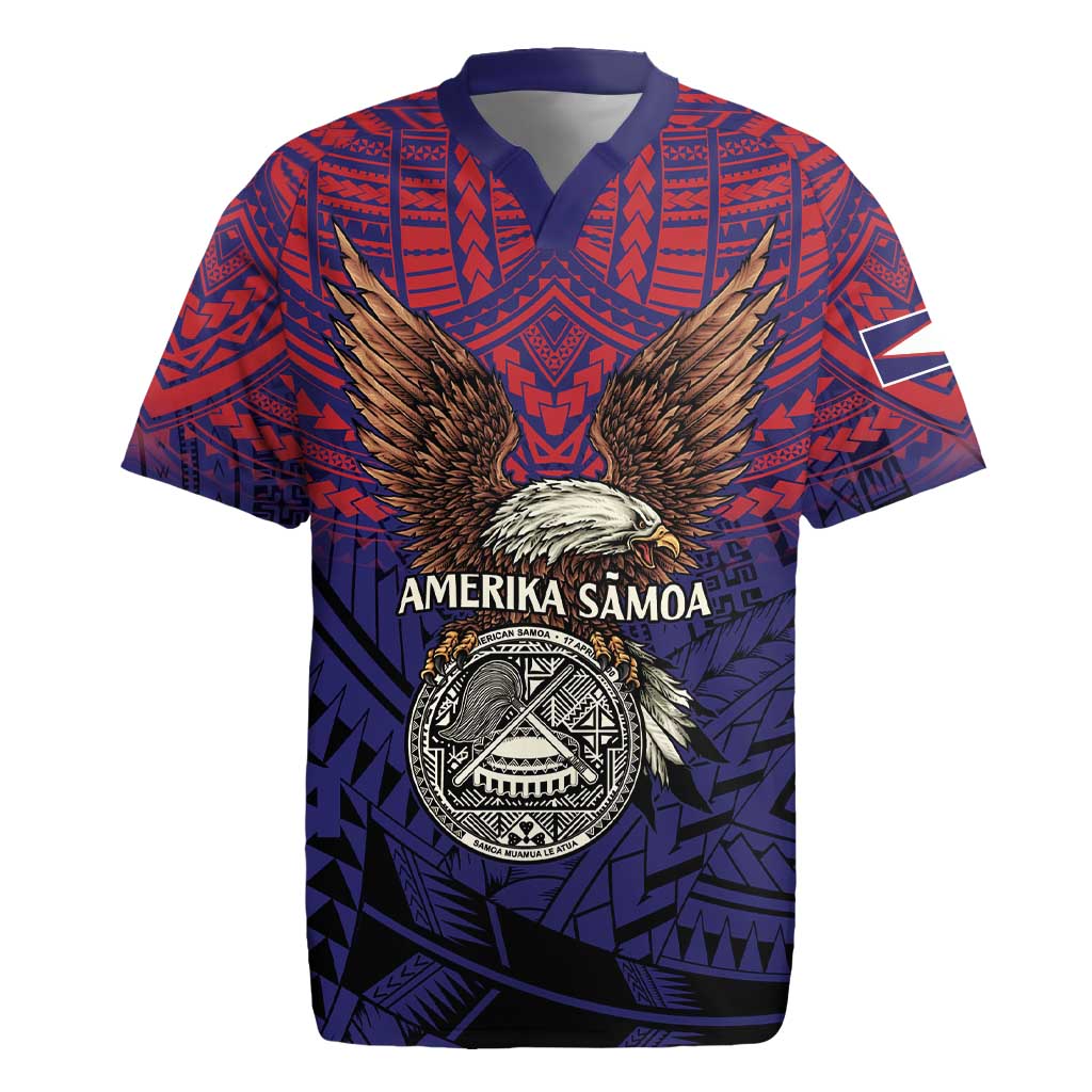 American Samoa Brave Eagle Personalized Rugby Jersey National Flag Color LT9