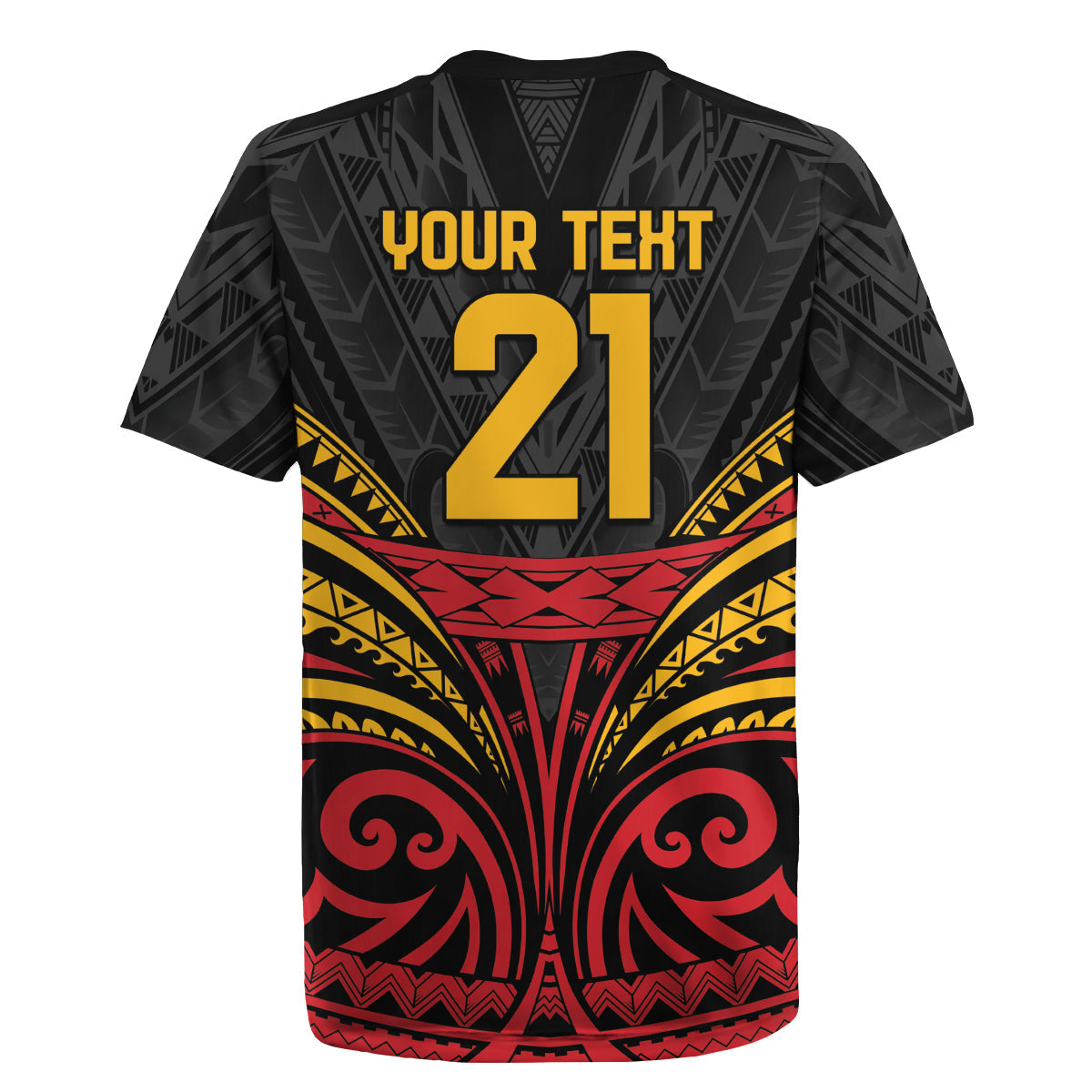 Custom Papua New Guinea Cricket Rugby Jersey PNG Emblem Mix Polyneisan Pattern LT9
