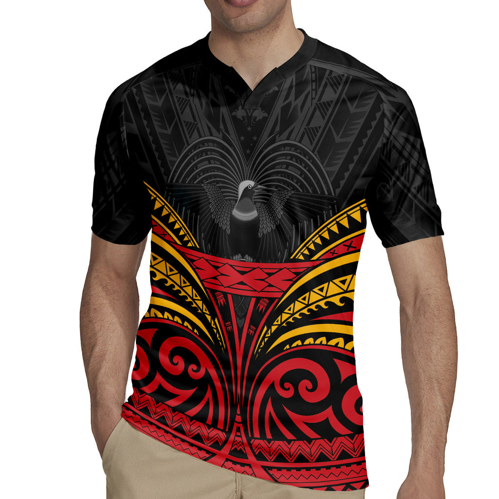 Custom Papua New Guinea Cricket Rugby Jersey PNG Emblem Mix Polyneisan Pattern LT9