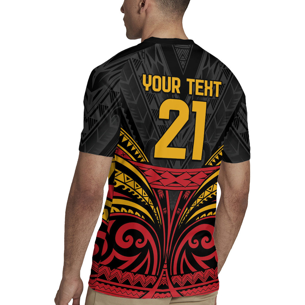 Custom Papua New Guinea Cricket Rugby Jersey PNG Emblem Mix Polyneisan Pattern LT9