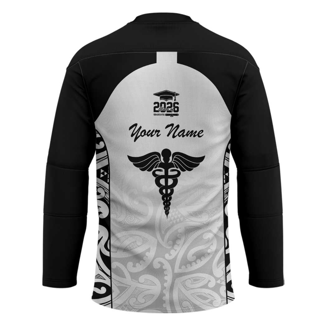 New Zealand Nurse RN 2026 Personalised Hockey Jersey White Maori Pattern Cultural Pride LT9