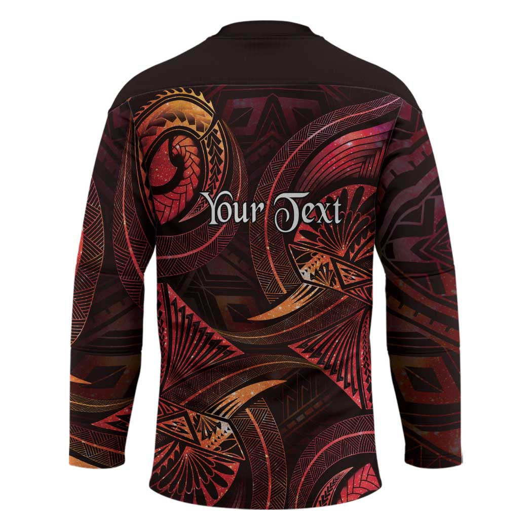 Personalised Polynesia Zodiac Aries Hockey Jersey Galaxy Polynesian Pattern Chest Tattoo Style LT14